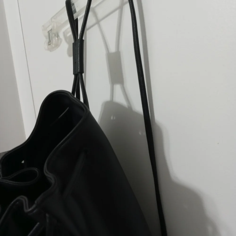 Victoria Secret black Drawstring Backpack With Fringe down both sides - Picture 7 of 13